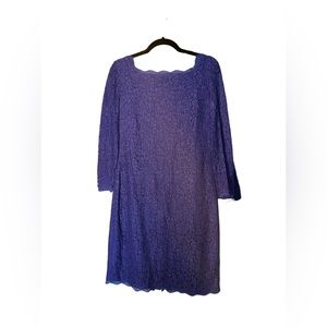 Adrianna Papell blue lace dress formal classy